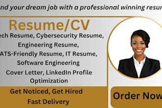 write tech resume, cybersecurity, IT, software, and engineering cv in 24 hrs