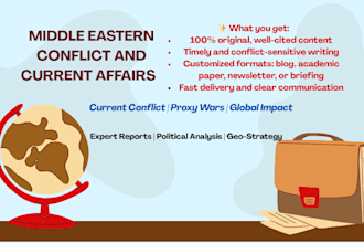 write current affairs and conflicts of middle east