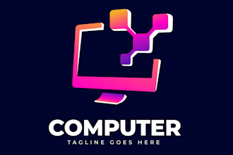 do eye catching computer logo design for your business