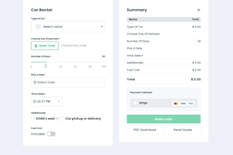 create a custom cost calculator or survey form