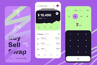 crypto wallet app, defi app, blockchain app, trading app, money transfer app