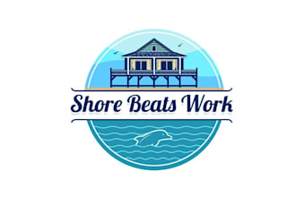 design awesome luxury beach rental house logo