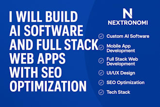 build ai software and full stack web apps with SEO optimization