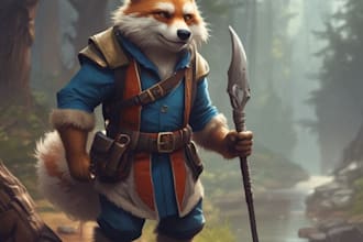draw anime art style furry character