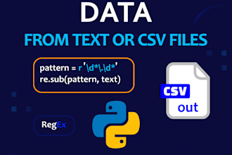 clean or extract data from text or CSV files