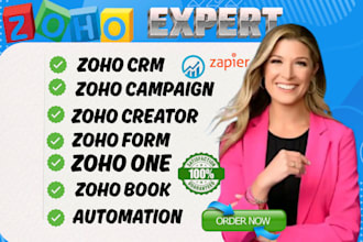 setup zoho CRM, zoho books, zoho forms, zoho sites, zoho desk, zoho commerce