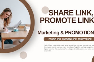 share link, promote website and boost audience