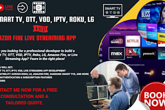 build smart TV, ott, vod, iptv, roku, lg, amazon fire live streaming app