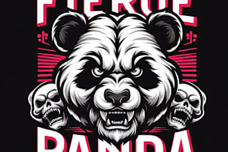 design high quality panda mascot logo with t shirt design