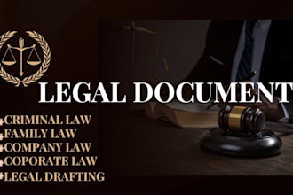 draft legal document in family law criminal law company law and corporate law