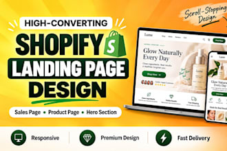 design shopify landing page, product landing page and sales page