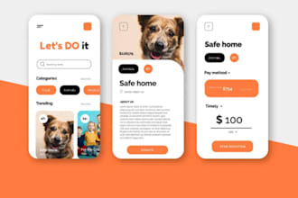 build pet tracking app, pet boarding app, pet adoption app, pet training app