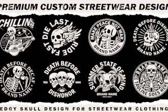 make edgy skull designs for streetwear clothing