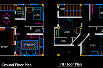 draft autocad 2d structural and architectural drawing