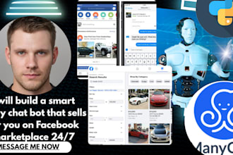 build a smart many chat bot that sells for you on facebook marketplace non stop