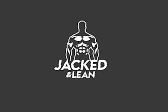 design modern bold men online fitness course logo