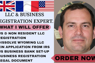 llc registration dissolve wyoming llc, us llc formation ein, usa bank creation