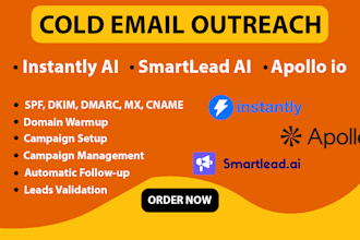 setup and manage smartlead ai or instantly ai email outreach