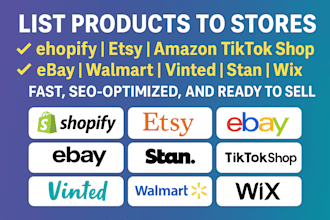 list product to shopify etsy ebay amazon stan tiktok shop vinted walmart wix