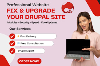 upgrade,fix,secure,customize and optimize your drupal 7 to 10 website or modules