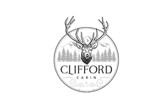 design rustic and modern vacation cabin logo