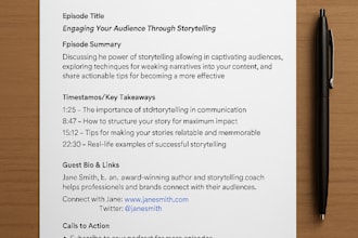 write compelling and SEO optimized podcast show notes