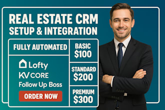 setup and automate your real estate CRM with kvcore  lofty chime follow up boss