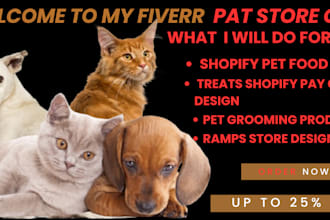 do shopify pet food treats clothes grooming products stairs