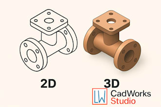 create 3d cad model from 2d sketch using solidworks, creo