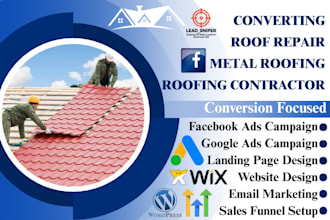 generate roofing leads via roofing landing page metal roofing contractor website