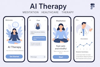 develop ai therapy, meditation, healthcare, and therapy treatment apps in figma