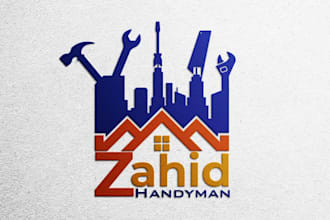 do modern property handyman construction logo design