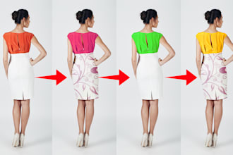 change product, clothing or logo colors and patterns professionally