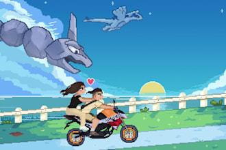 create a custom pixel art sprite animation for pokemon style trainer and fakemon