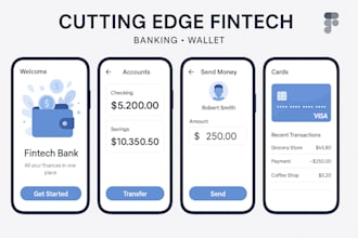 develop cutting edge fintech, banking, wallet apps in figma, money transfer app