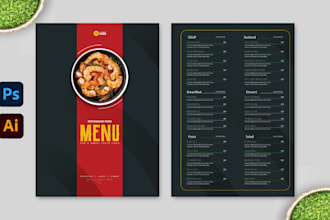 do an amazing digital restaurant food menu boards design