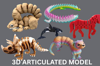 sculpt articulated fidget toy 3d flexi toy model flexi animal toy stl model