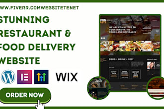 design a responsive restaurant website with online food ordering system