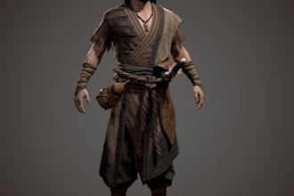 make 3d realistic xgen rpg aaa game character, unity, ue5 rigging, uv map, daz3d