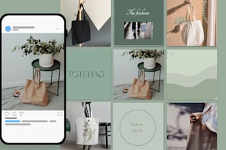 design an aesthetic instagram puzzle feed template using canva