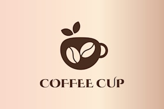 design a minimalist coffee logo for your cafe or coffee shop