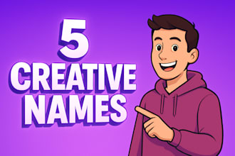 craft 5 catchy names and taglines for youtube, podcast and ig