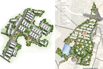 create architectural site plan and master plan