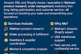 be your walmart virtual assistant for product research and order fulfillment