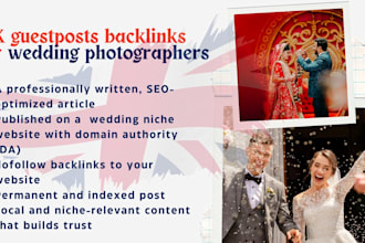 do UK guestposts backlinks for wedding photographers