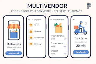 develop multivendor apps for food, grocery, ecommerce, parcel delivery, pharmacy