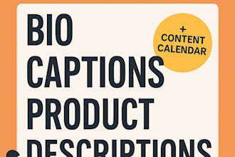 write professional captions biographies product descriptions