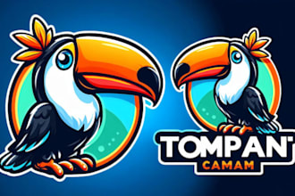do toucan mascot logo design with unlimited revision