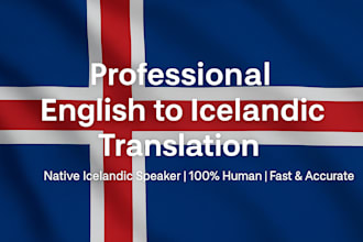 translate english to icelandic accuracy and professionally