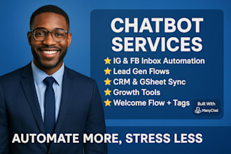 build social media ai chatbot with manychat for instagram facebook dm automation